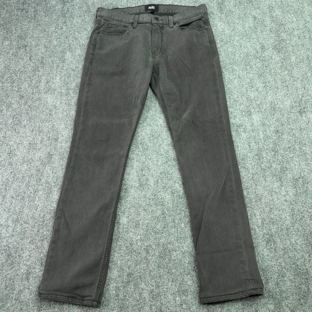 PAIGE Jeans Men's 32 (Fits 33x30) Grey Lennox Slim Fit Faded Stretch USA Made